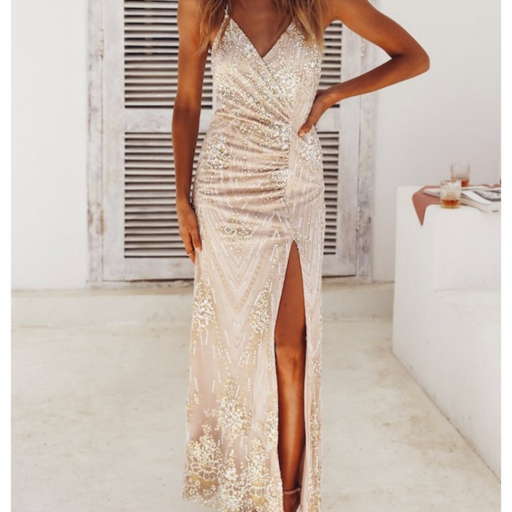 Champagne formal maxi dress